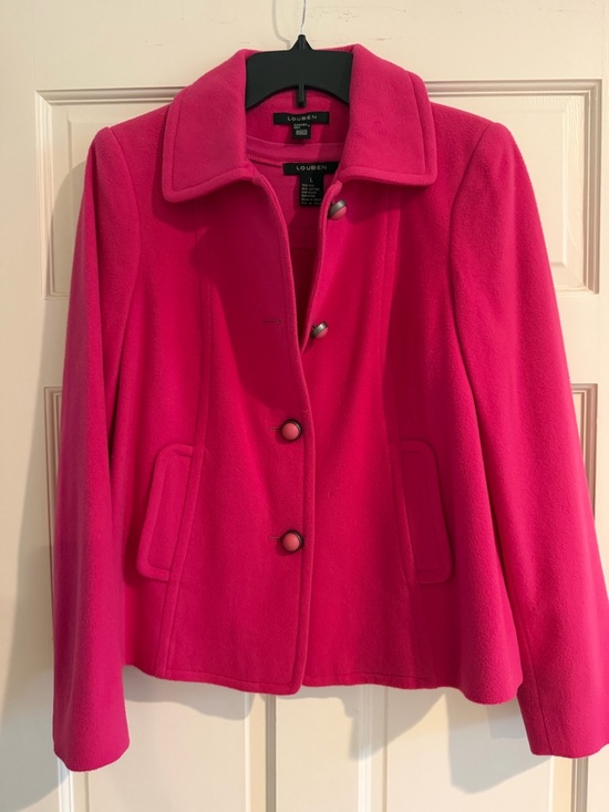 louben Jackets & Blazers - LOUBEN L Pink jacket and top Wool-Blend Button Jacket